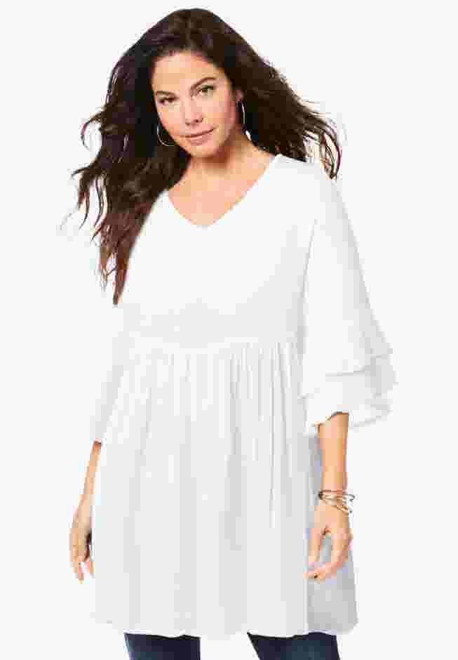 Flutter Sleeve Big Shirt Tunic image number 0