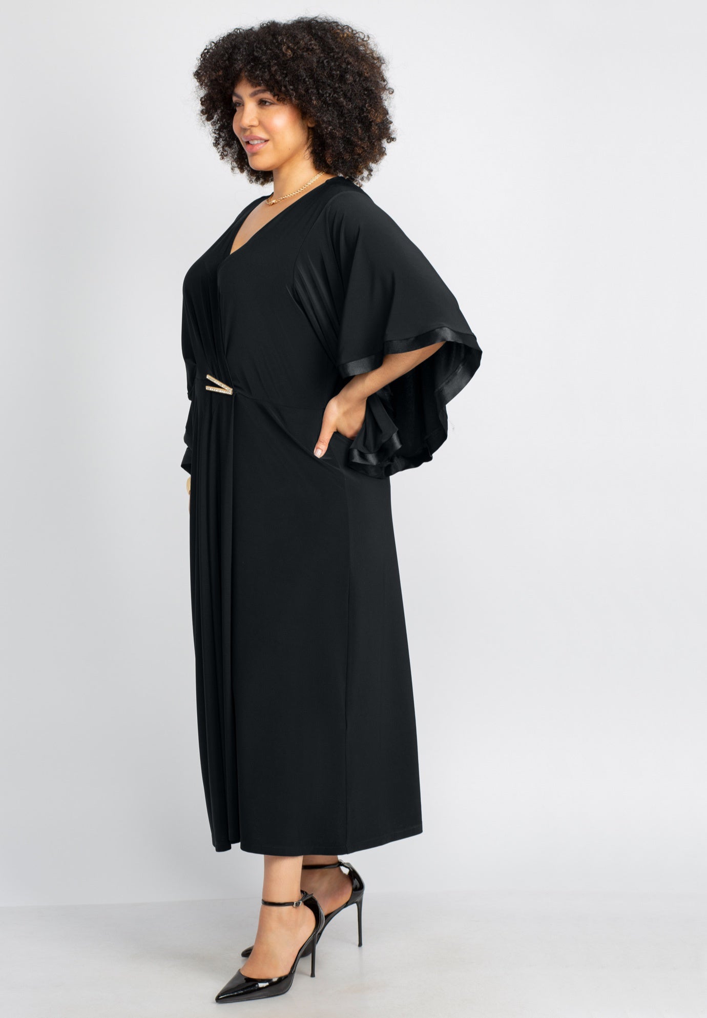 V-Neck Twist Maxi Dress image number 1