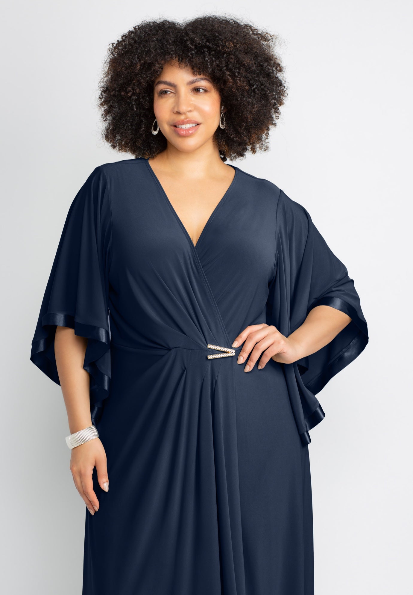 V-Neck Twist Maxi Dress image number 3