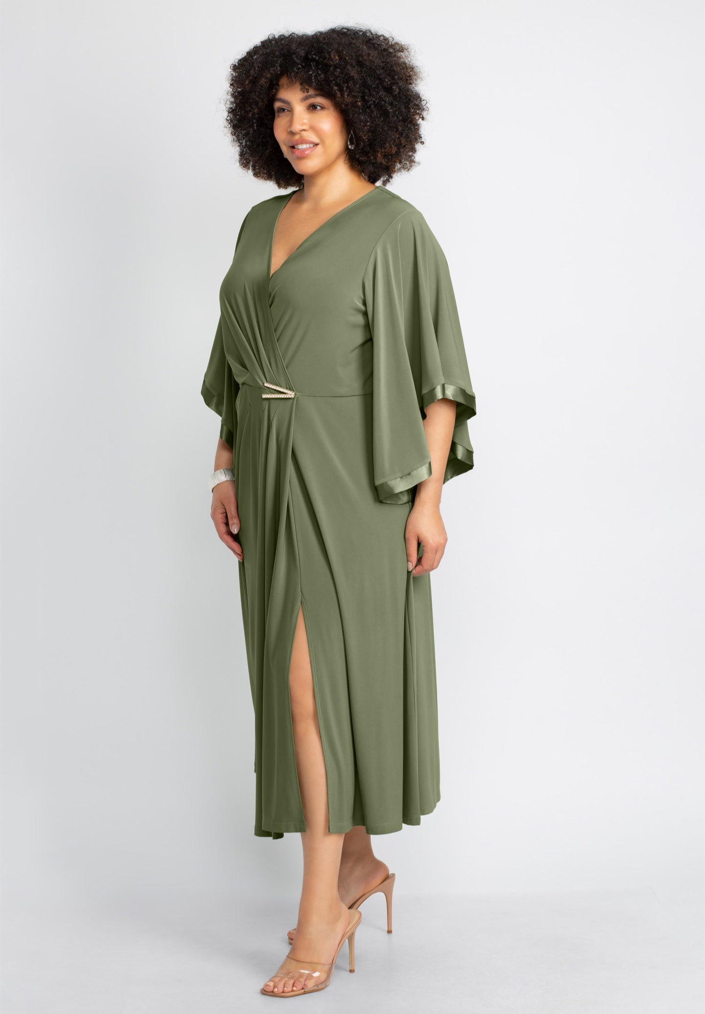 V-Neck Twist Maxi Dress image number 2