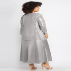 2-Piece Sequin & Charmeuse Jacket Dress Set image number null