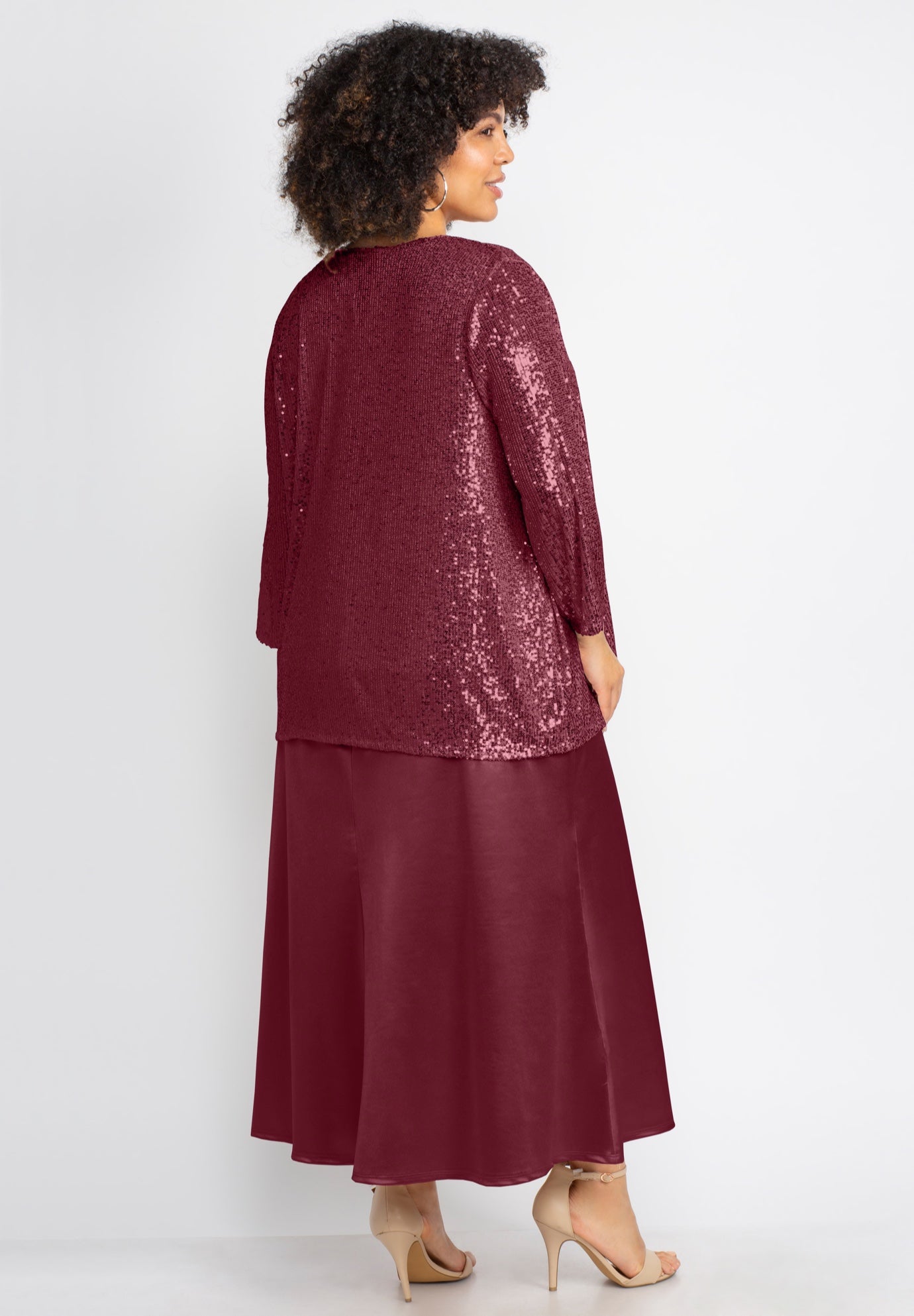 2-Piece Sequin & Charmeuse Jacket Dress Set image number 1