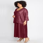 2-Piece Sequin & Charmeuse Jacket Dress Set image number 2
