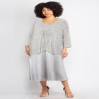 2-Piece Sequin & Charmeuse Jacket Dress Set image number null