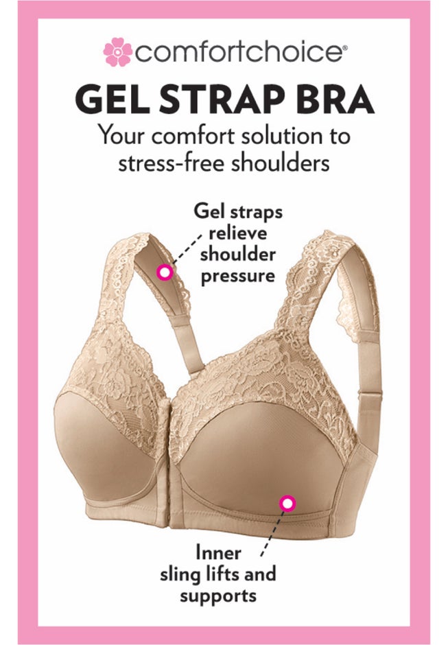 Front Close Wireless Gel Strap Bra image number 2