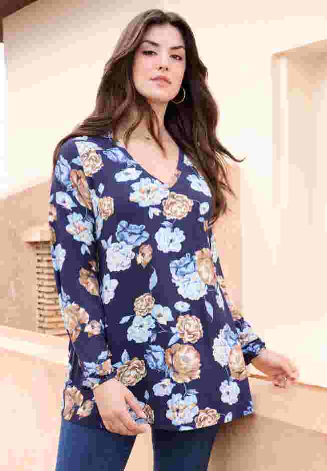Knit V-Neck Tunic image number 0
