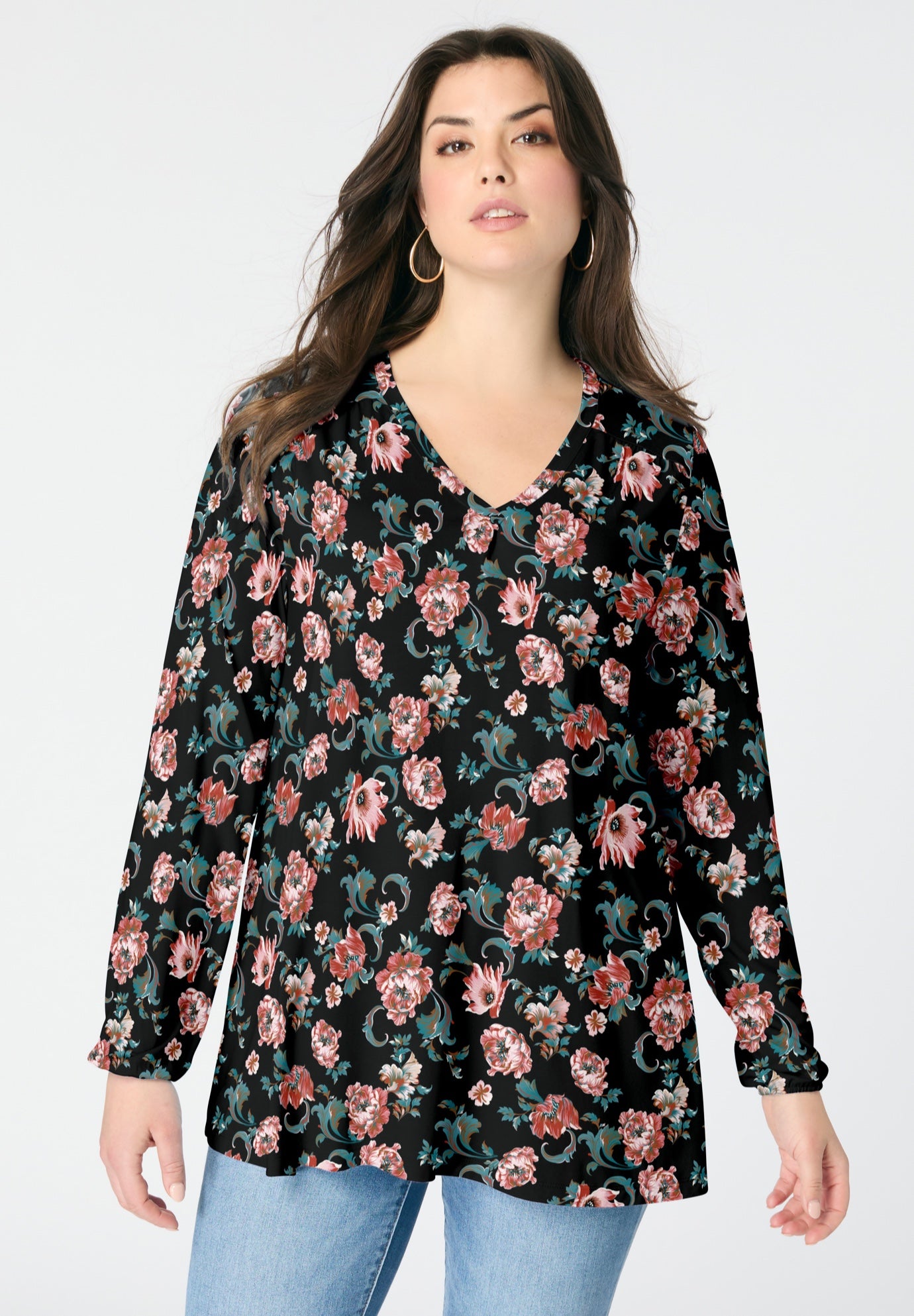 Knit V-Neck Tunic image number 1