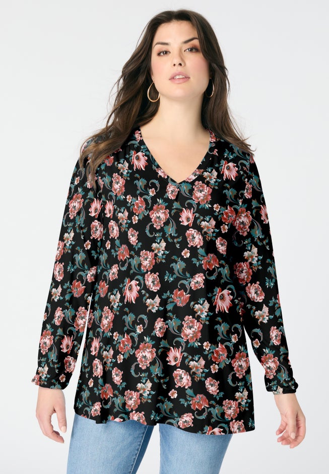 Knit V-Neck Tunic image number 1