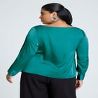 Boat Neck Blouse With Sleeve Slits image number null