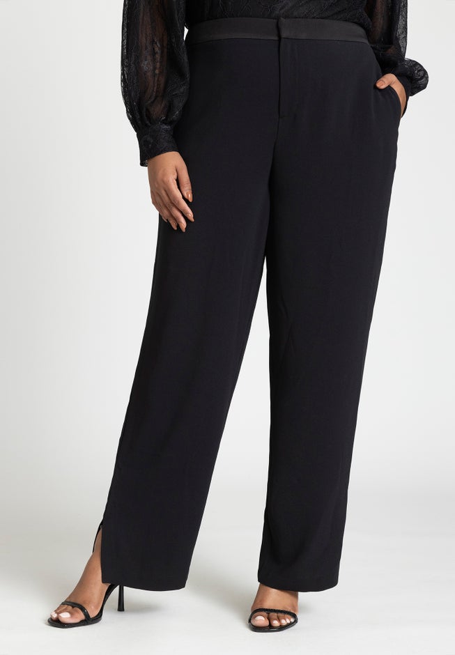 Straight Leg Pant With Slit image number 1