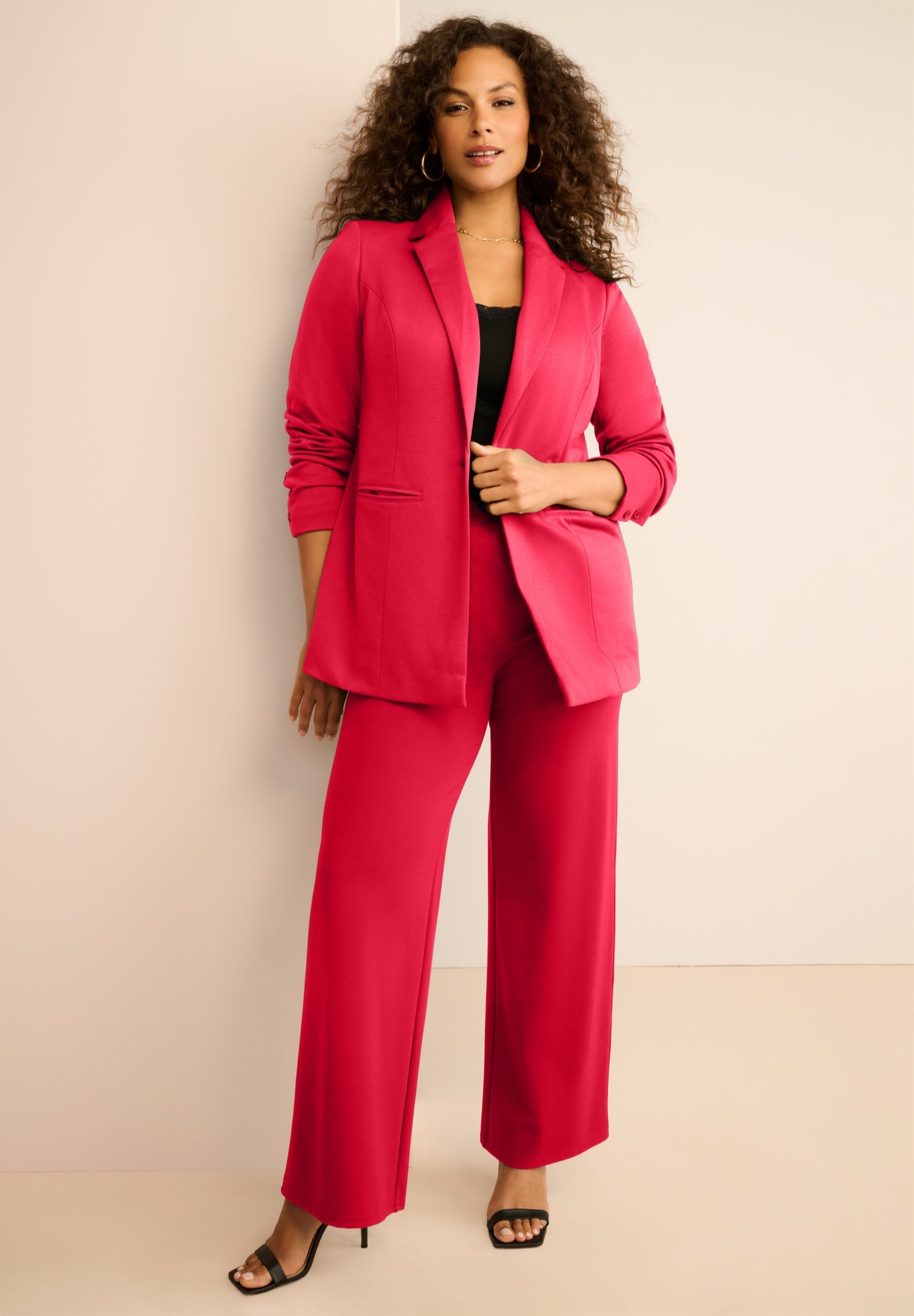 Plus Size Comfort Stretch Ponte Blazer image number 2