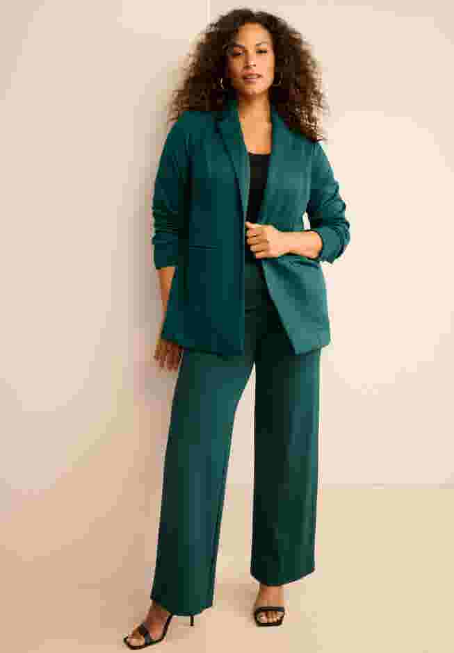 Plus Size Comfort Stretch Ponte Blazer image number 0