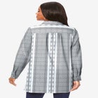 Plus Size Kate Long Sleeve Tunic Easy Cotton-Blend Button-Front Shirt image number null