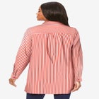 Kate Long-Sleeve Crisp Cotton-Blend Button-Front Tunic image number null