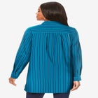 Kate Long-Sleeve Crisp Cotton-Blend Button-Front Tunic image number null