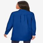 Kate Long-Sleeve Crisp Cotton-Blend Button-Front Tunic image number null