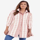 Kate Long-Sleeve Crisp Cotton-Blend Button-Front Tunic image number 1