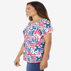 Lattice-Detail Cold-Shoulder Tee image number null