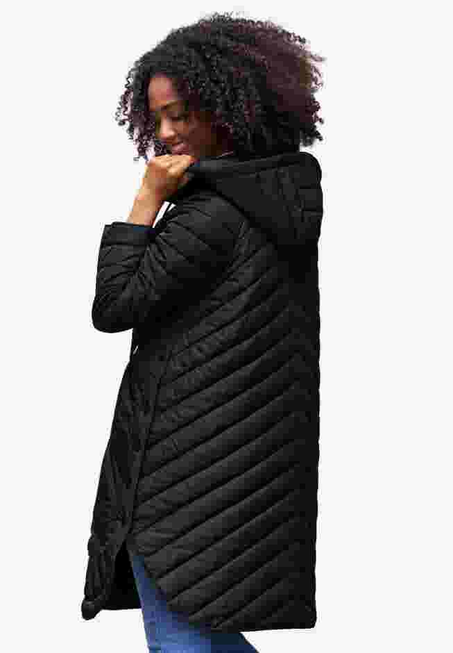 Quilted Jacket With Curved Bottom & Side Snaps image number 1