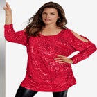 Cold-Shoulder Sequin Tunic image number null