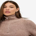 &frac14; Zip Sweater Tunic With Side Slits image number 3