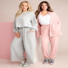 Comfort+ Fleece Lace Shoulder Sweatshirt image number null