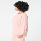 Comfort+ Fleece Lace Shoulder Sweatshirt image number null