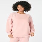 Comfort+ Fleece Lace Shoulder Sweatshirt image number null