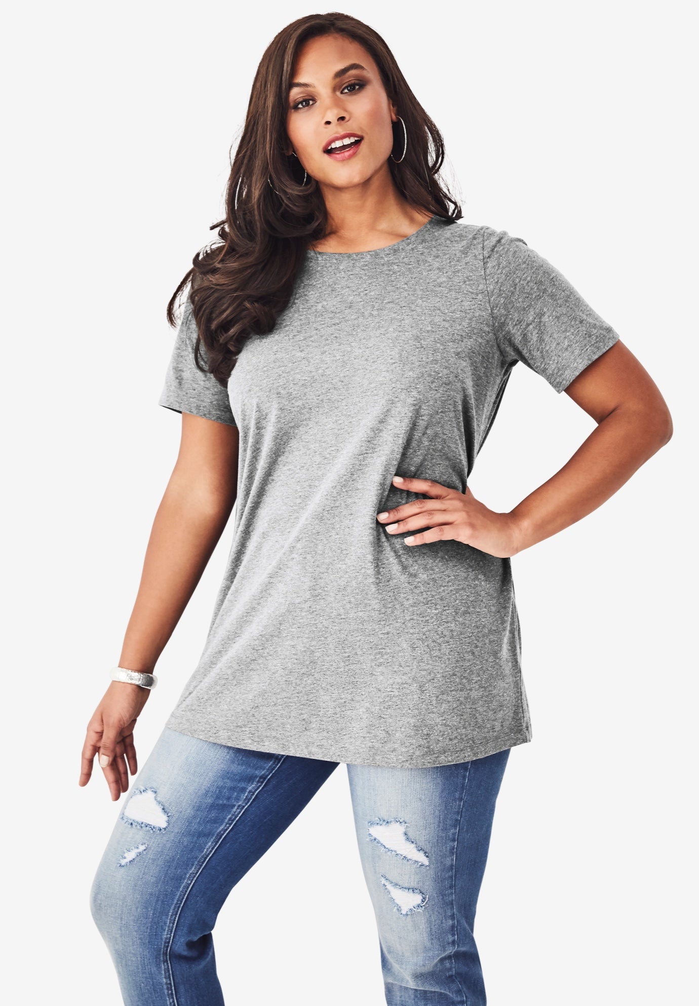 Plus Size Cotton Ultimate Crewneck Tee image number 0