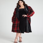 Longline Coat With Velvet Detail image number null