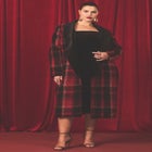 Longline Coat With Velvet Detail image number null