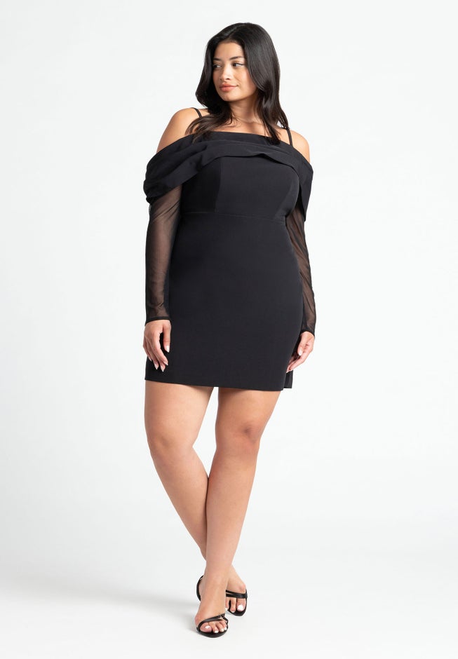 Pleated Off The Shoulder Mini Dress image number 1