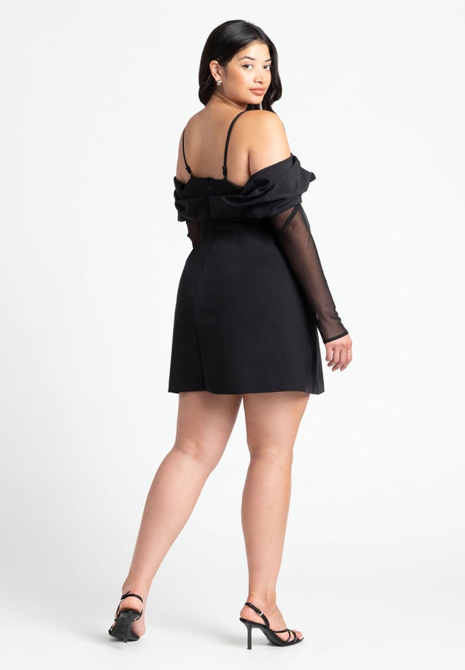 Pleated Off The Shoulder Mini Dress image number 3
