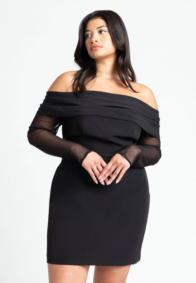 Pleated Off The Shoulder Mini Dress image number 5