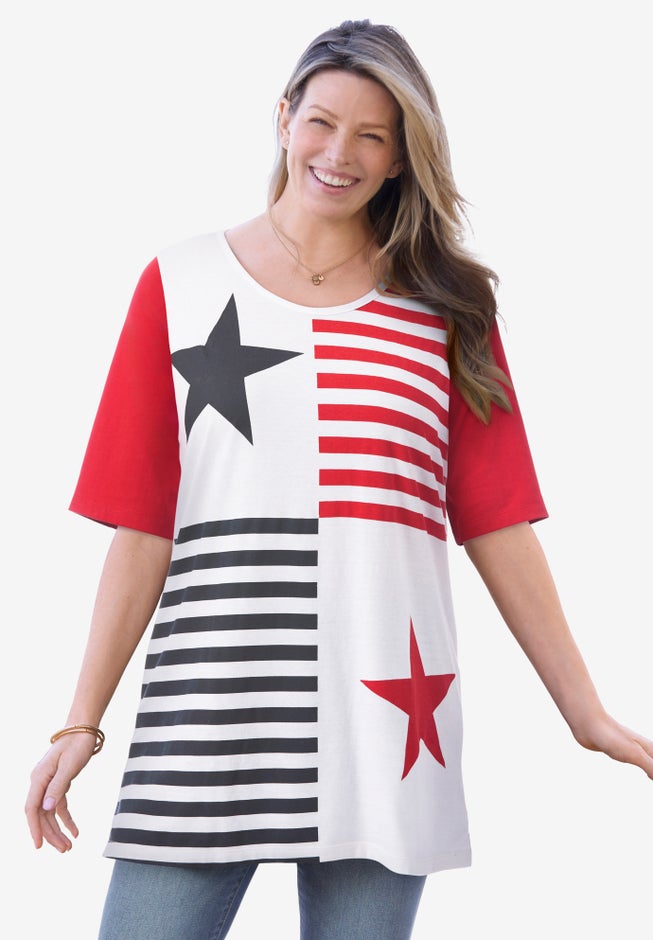 Graphic Print Scoop Neck Tunic image number 4