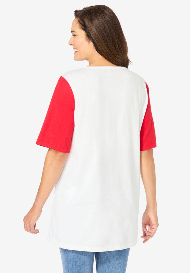 Graphic Print Scoop Neck Tunic image number 1