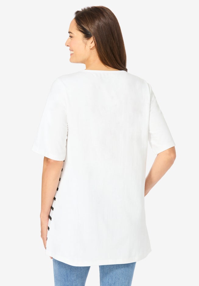 Graphic Print Scoop Neck Tunic image number 1