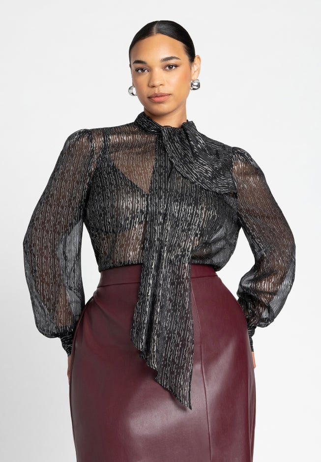 Sheer Lurex Blouse image number 0