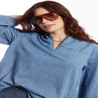 Cotton Denim Blouse image number null