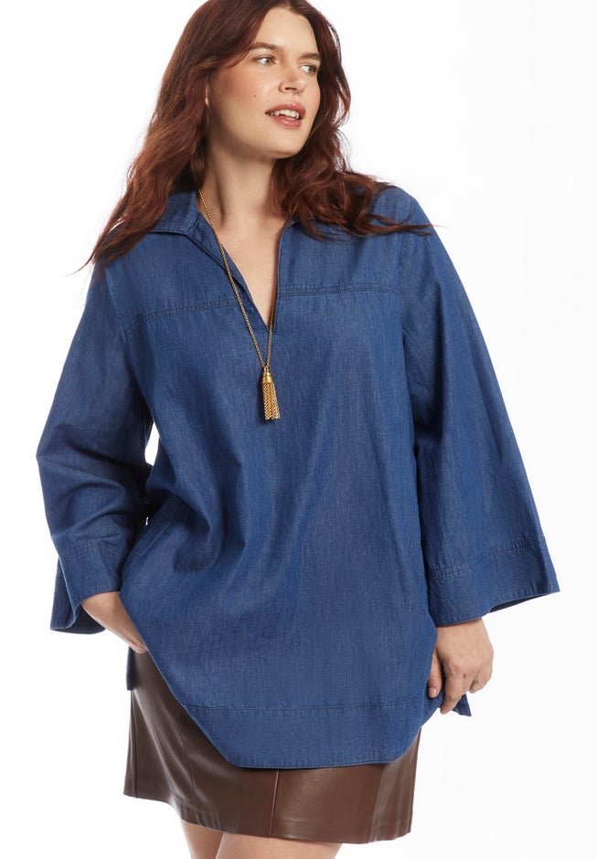 Cotton Denim Blouse image number 1