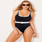 Belted One Piece Swimsuit image number null