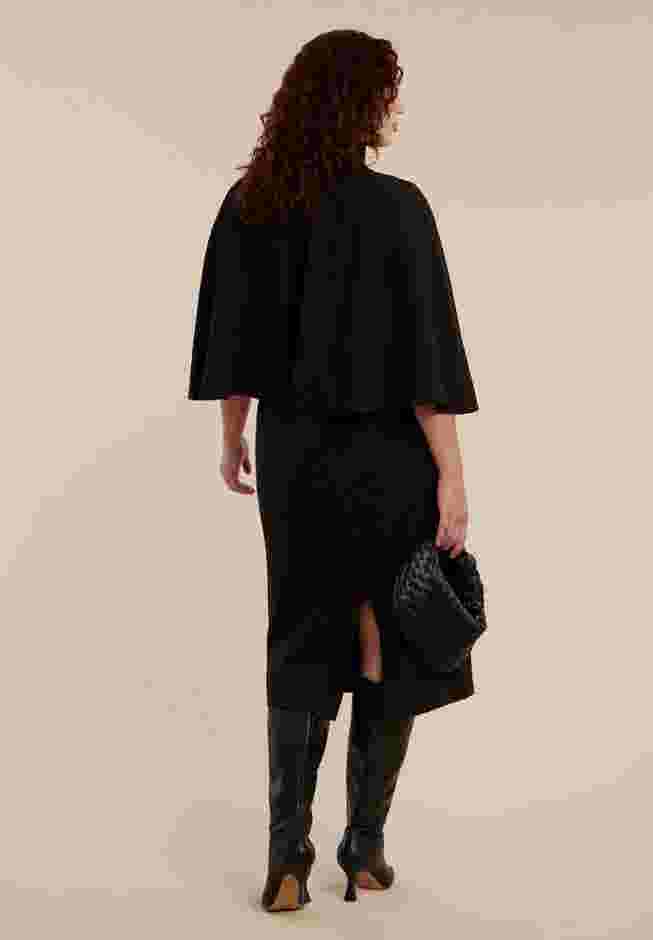 Cape Sleeve Belted Midi Dress image number 1