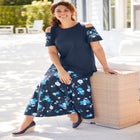 Wide Elastic Waist Skirt image number null