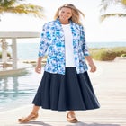 Wide Elastic Waist Skirt image number null