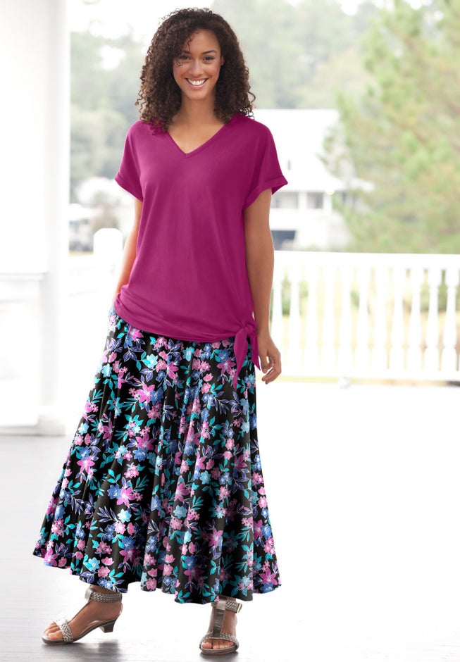 Wide Elastic Waist Skirt image number 2