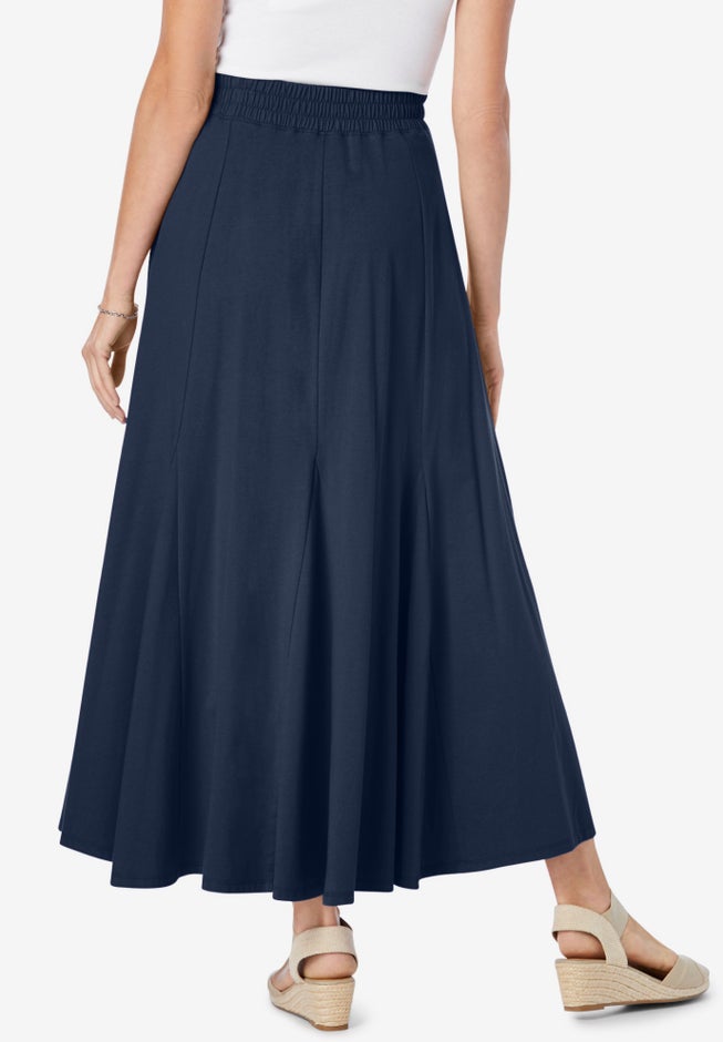 Wide Elastic Waist Skirt image number 3