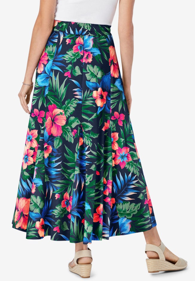 Wide Elastic Waist Skirt image number 3