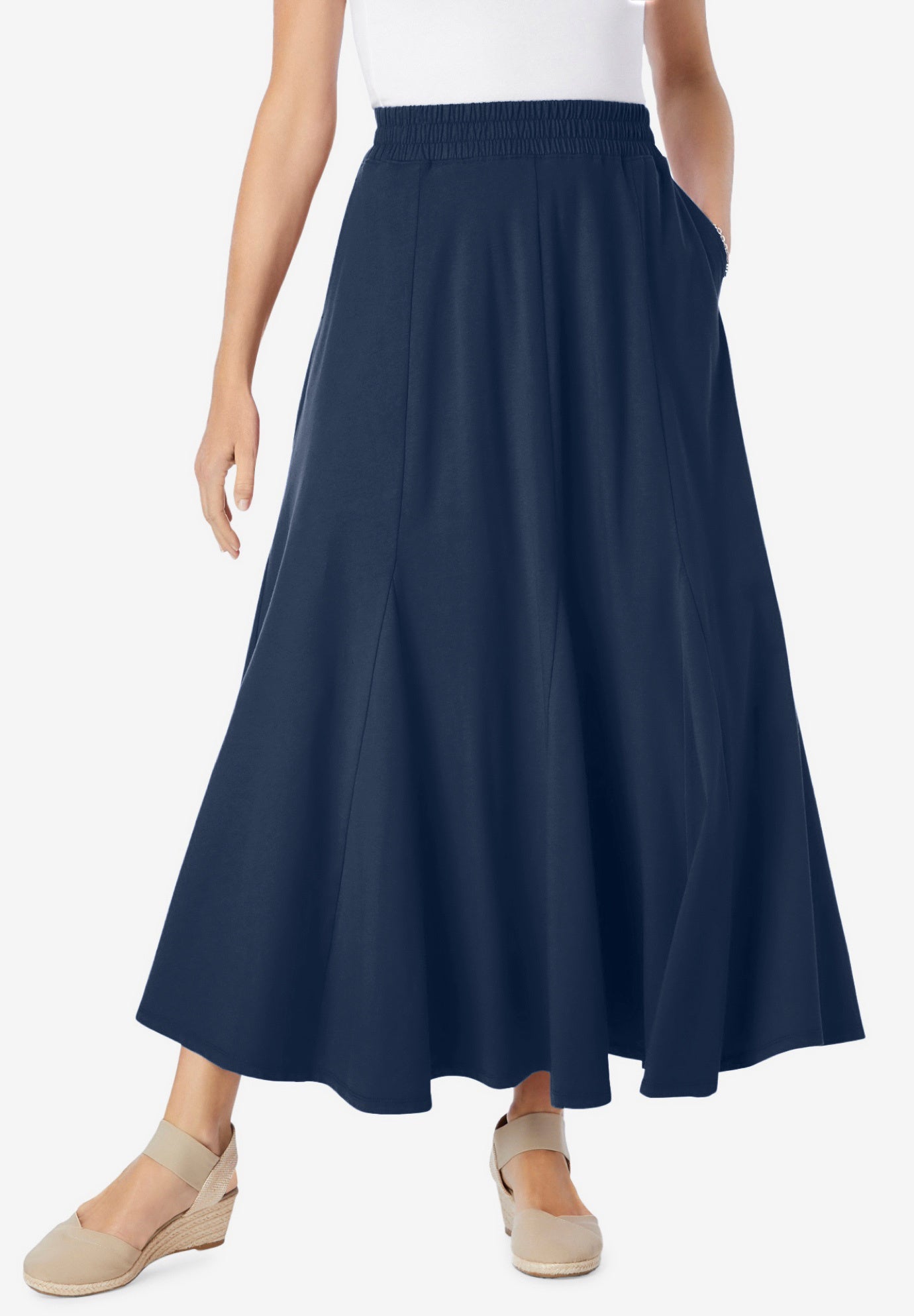 Wide Elastic Waist Skirt image number 1