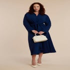 Tie Front Oversized Shirt Dress image number null