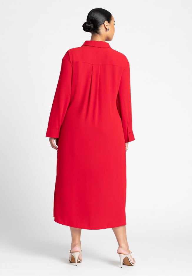 Tie Front Oversized Shirt Dress image number 2